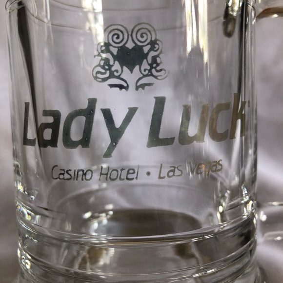 Set of 4 Lady Luck Glass Steins with Gold Rim - Picture 4 of 14